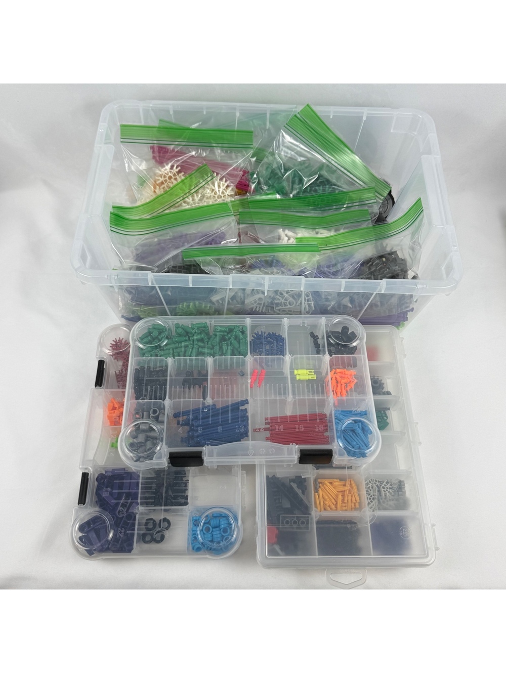 K'NEX Building Toy Set Bulk Lot with Storage Bins and Organizer